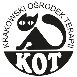 Logo z napisem Krakowski Ośrodek Terapii KOT i rysunek kota