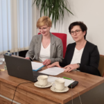 Barbara Sykulska i Agata Wójcik - doradczynie MCDN ds. języka polskiego podczas wystąpienia