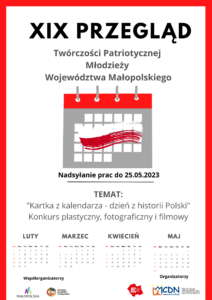 Plakat promujący XIX Przegląd Twórczości Patriotycznej Młodzieży WM