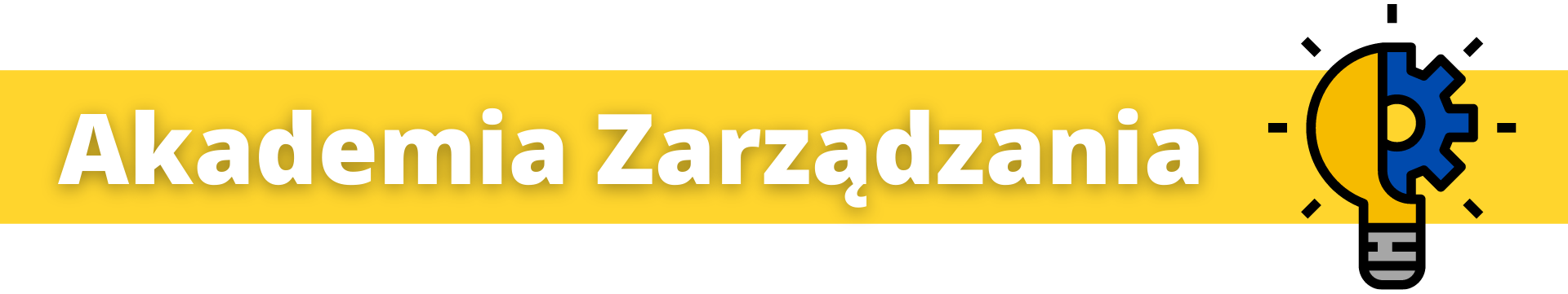 Belka  z żarówką i napisem akdemia zarządzania